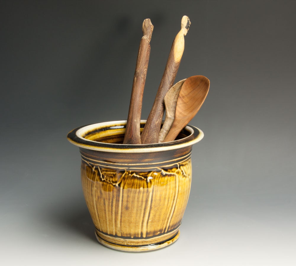 Sale - Soda fired kitchen utility jar - 352