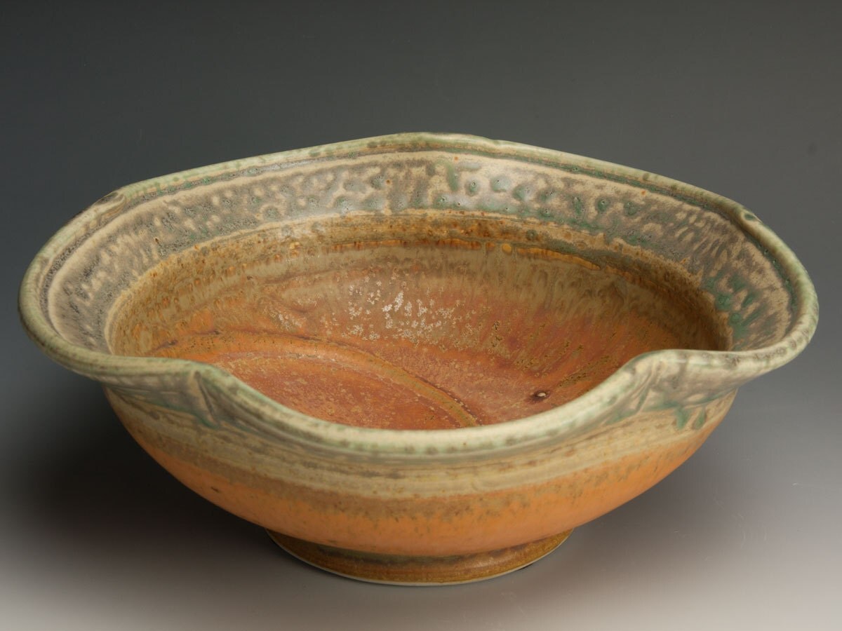 Sale - Handmade stoneware serving bowl w - 472