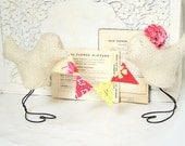 Custom Cream Burlap Love Birds Wedding Cake Toppers with Love Fabric Bunting Banner, Wedding Gift, Personalize with Wedding Colors