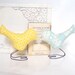 Wedding Cake Topper Love Birds, Summer Yellow Flower, Sky Blue, Cream Damask, Summer Wedding, Wedding Gift, Baby Nursery Decor