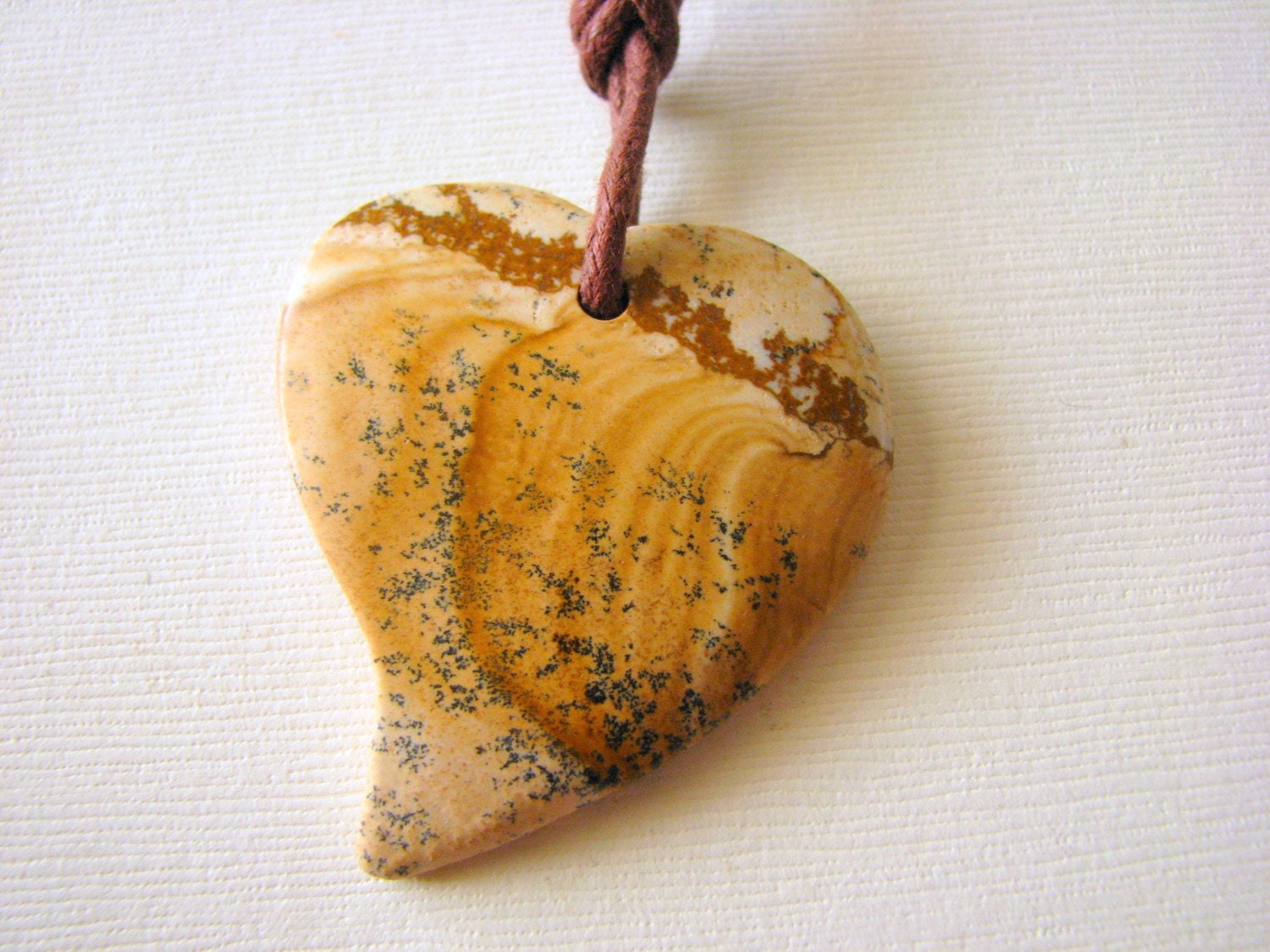 Courageous Heart - Picture Jasper Pendant - Nursing, Grabbing, and Healing Necklace