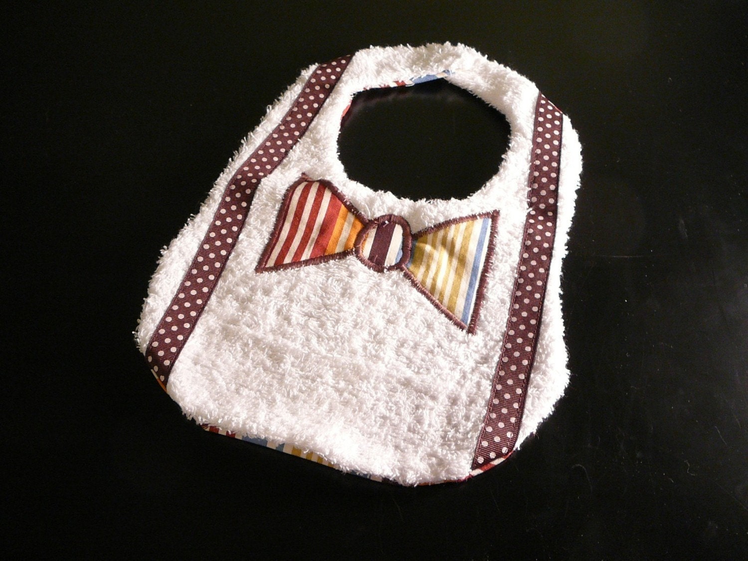 Little Man Bow Tie Terry Cloth Bib