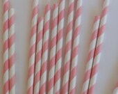 Pink and White Striped Retro Straws- (75) Il_170x135