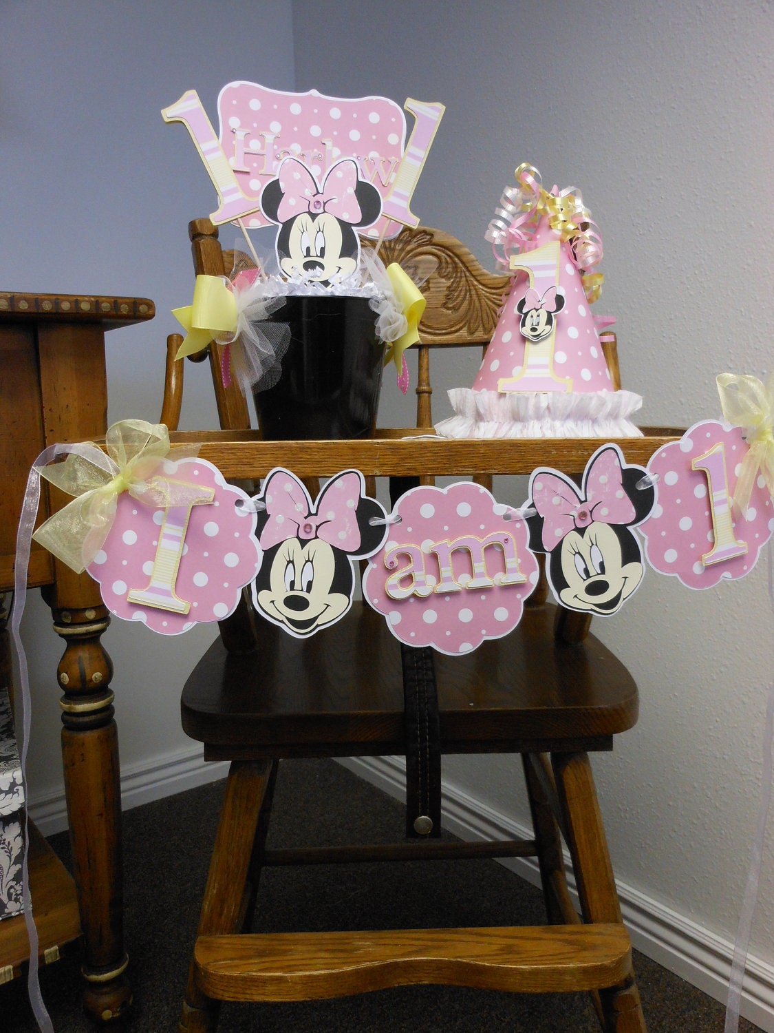 Minnie Mouse Pink and Yellow 1st Birthday Sweet Celebration Package Il_170x135