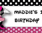 Printed On Waterproof Labels-Hot Pink Minnie Mouse Water Bottle Label Il_170x135