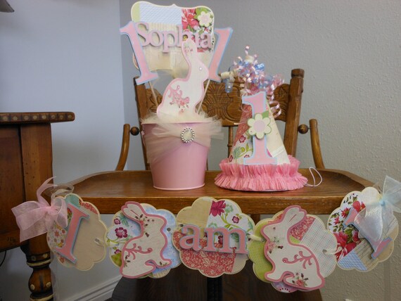STOREWIDE Save 15%-Shabby Chic Rabbit 1st Birthday Party Package Il_570xn