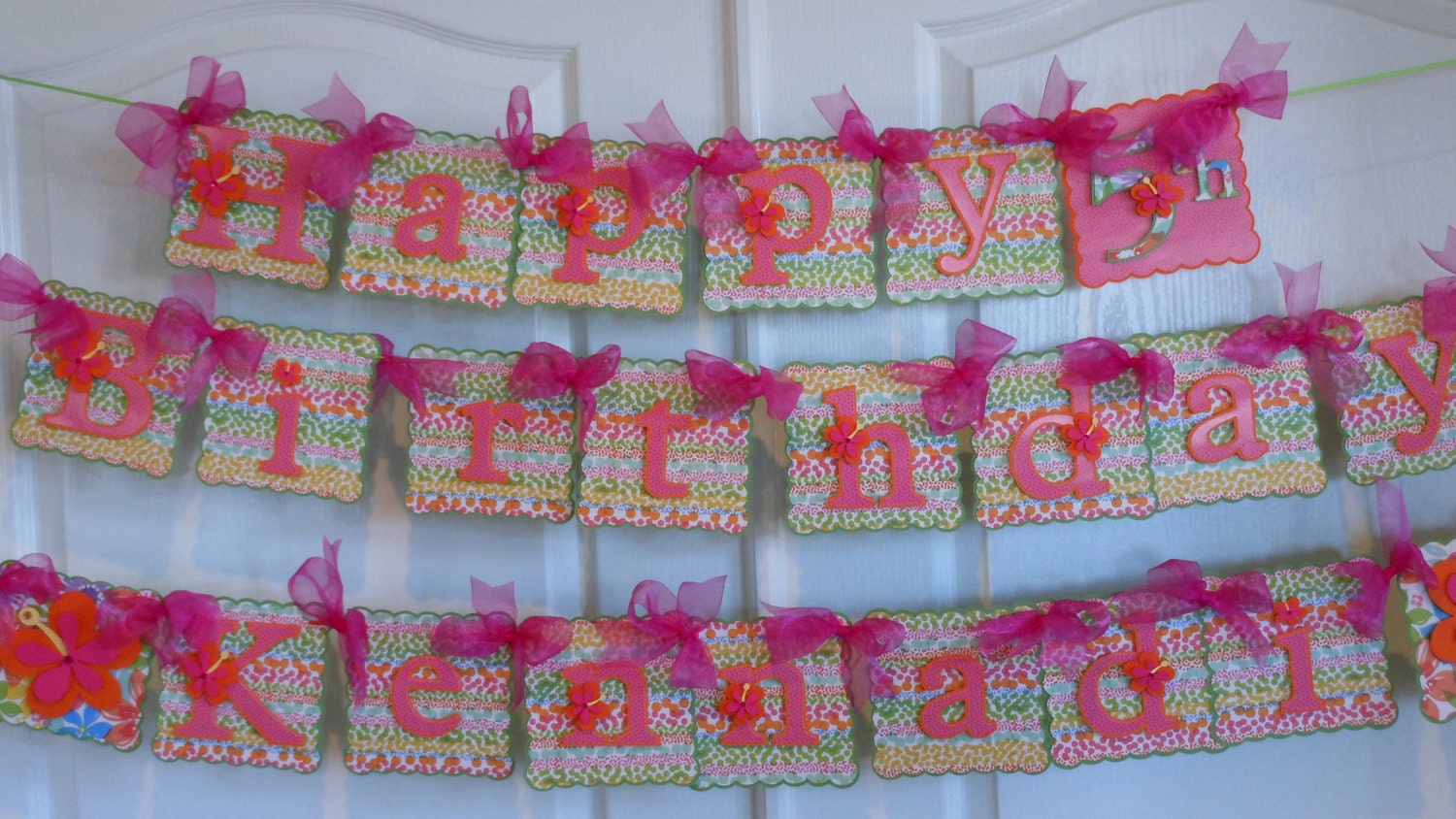 Luau Birthday Banner with name and age