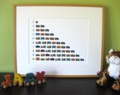 Counting Train 11x14 Giclee Print