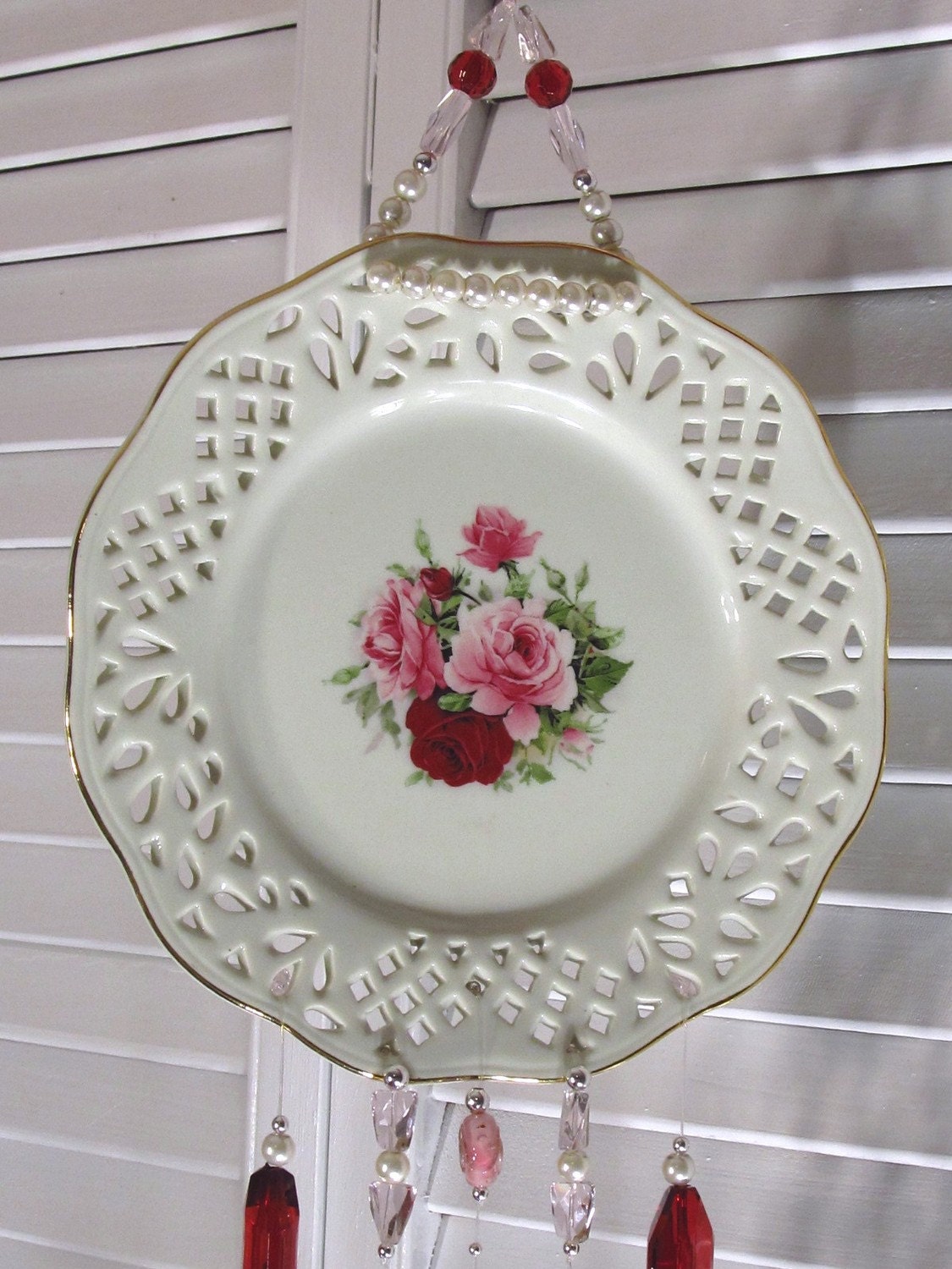 Wind Chime - Formalities Victorian Rose Plate Wind Chime - Silverware Wind Chime - Victorian Lady Handmade by passingtimeandchimes ON Etsy