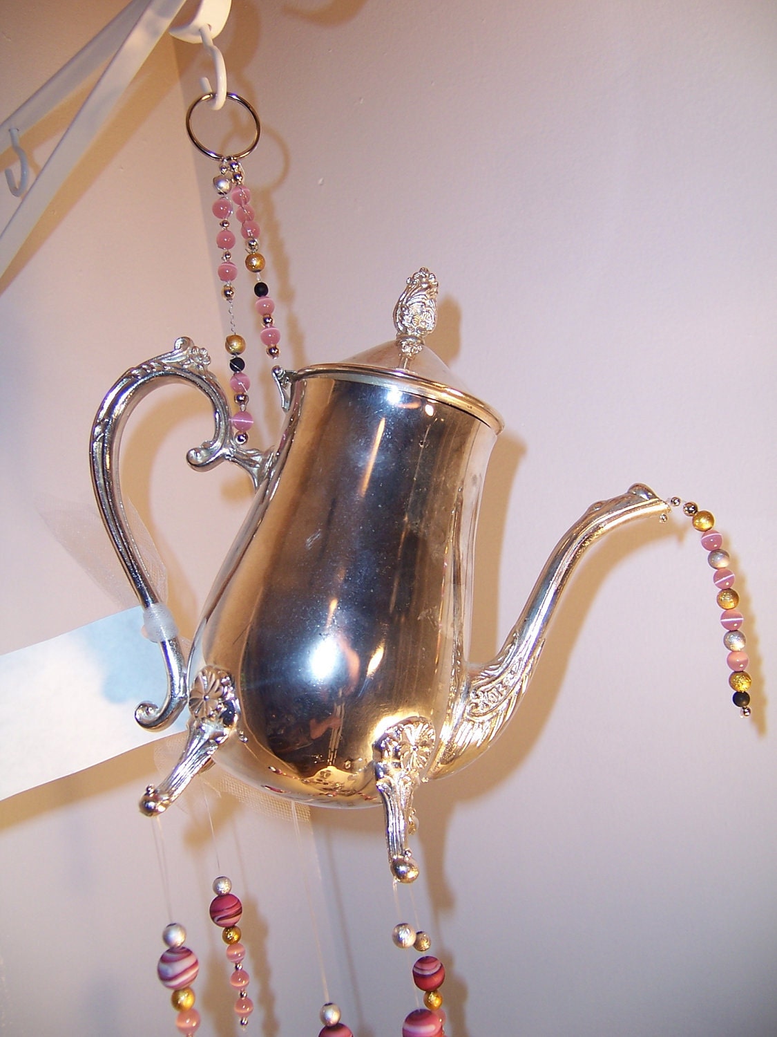 Tea Kettle Wind Chimes Silverware Wind Chimes Crafts Silver Tea Pot