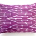 Decorative Ikat Throw Pillow Cover by DivanCushu : Hand-woven IKAT SILK Pillow, 15x20inch, Decorative Accent Pillow, Fushia Purple, White