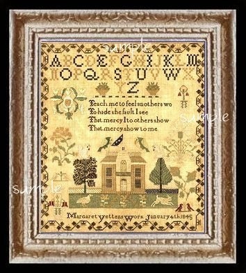 Miniature Dollhouse 1800's Sampler Art Picture 2056