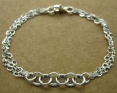 Triple Chains Simple Modern Sterling Silver Bracelet