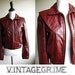 alex - 80s merlot leather jacket with fur lining S