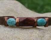 Copper Bracelet with Jasper and Amazonite