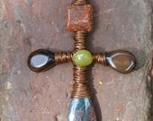 Wire Wrapped Cross Pendant