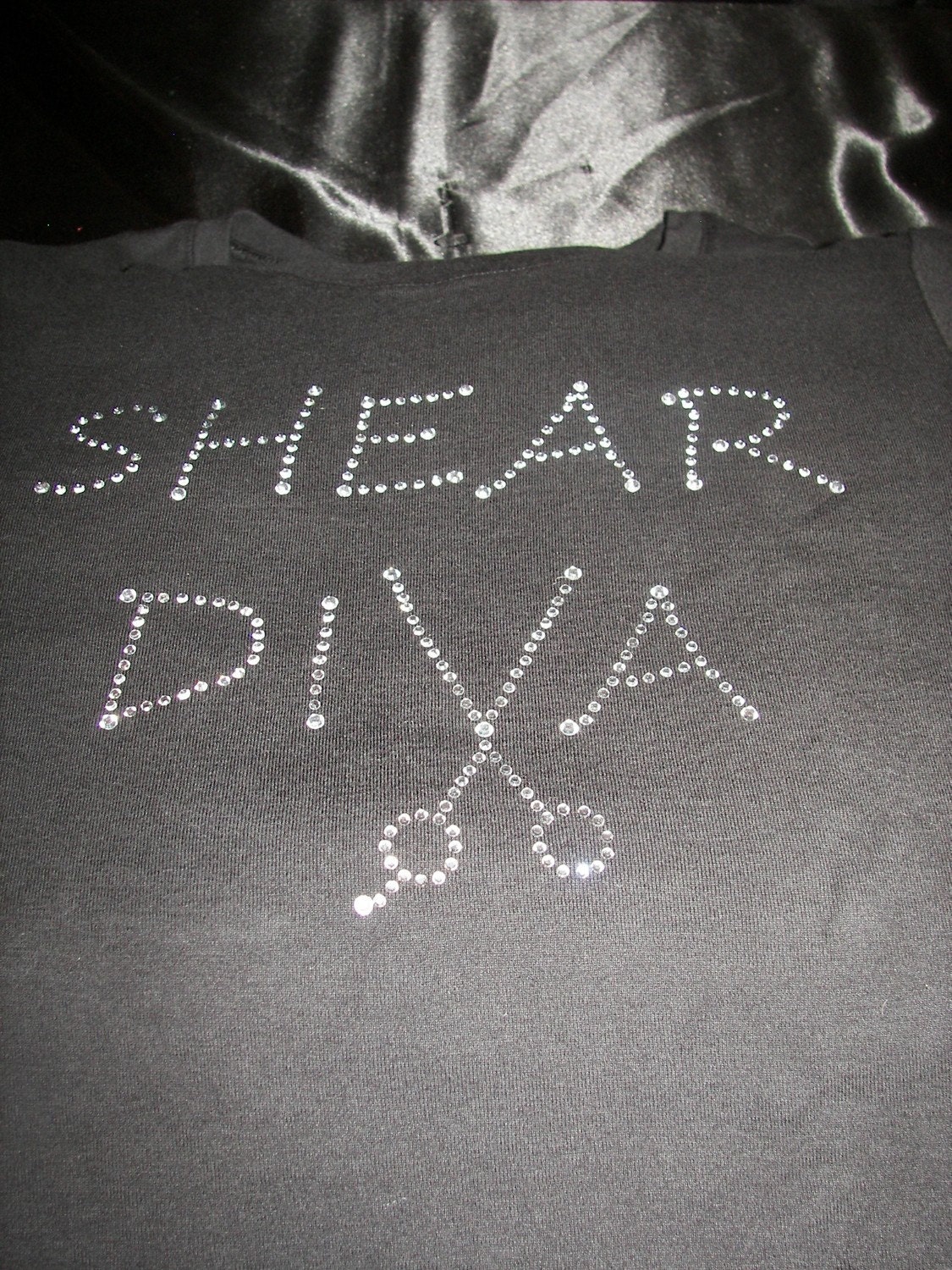 SHEAR DIVA Custom Crystal Bling Shirt--Perfect for your favorite hairdresser