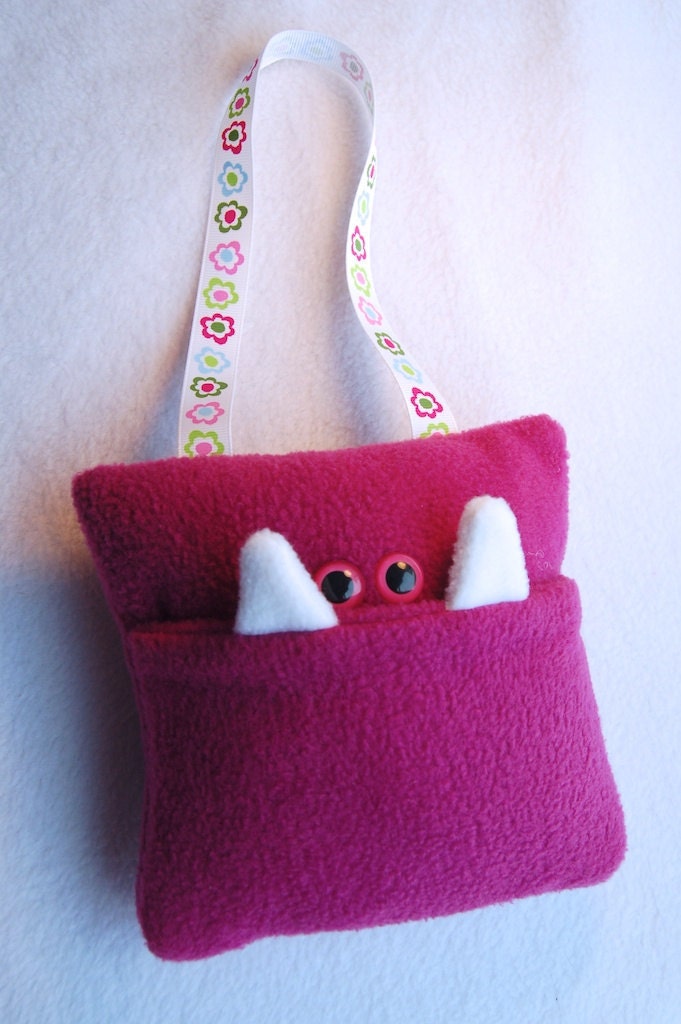 Plum and Pink Tooth Fairy Monster Pillow for Girls