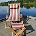 SALE OOAK 1 oak deck chair with Tulum stripey fabric