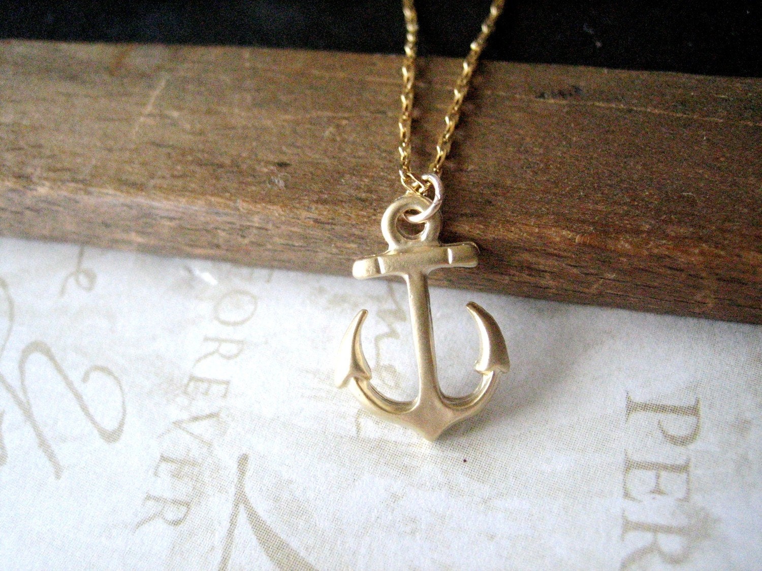 AHOY anchors away sailor necklace (gold)