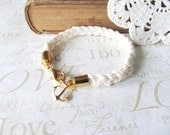 KNOTTY v.1 braided nautical rope bracelet with anchor charm (gold or silver)
