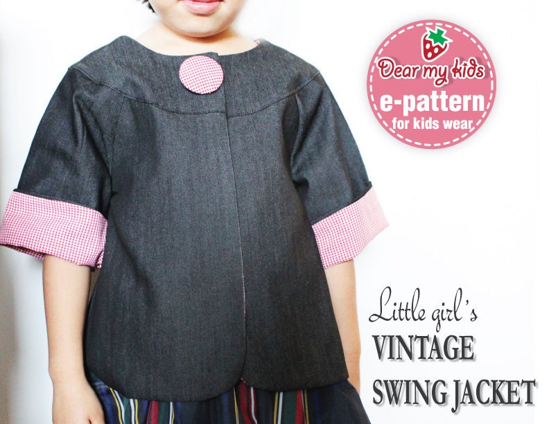 Chic-Vintage Style Swing Jacket  (12 months upto age 6)