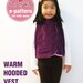 Warm Hoodie Vest PDF Patterns ((12 months upto age 6))