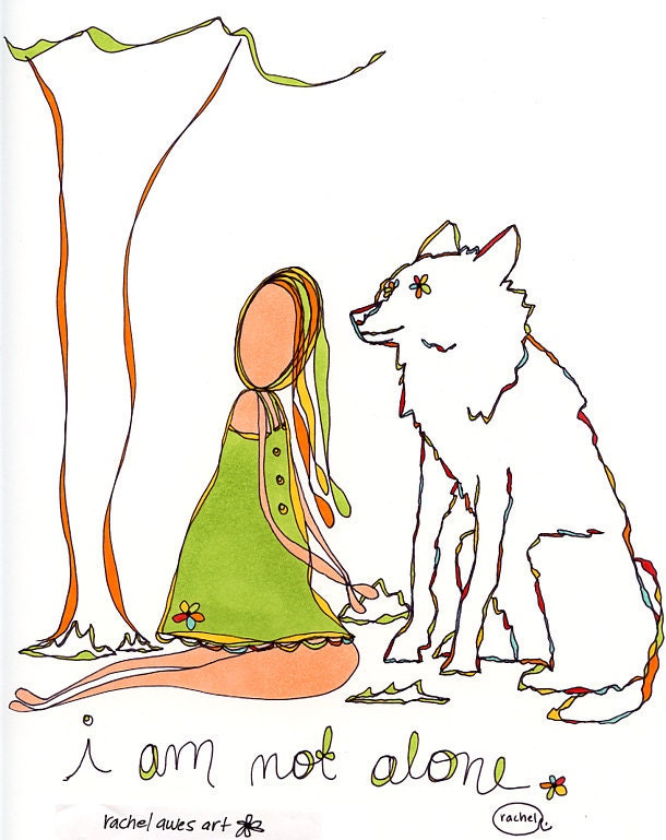 i am not alone. colorful print. rachel awes