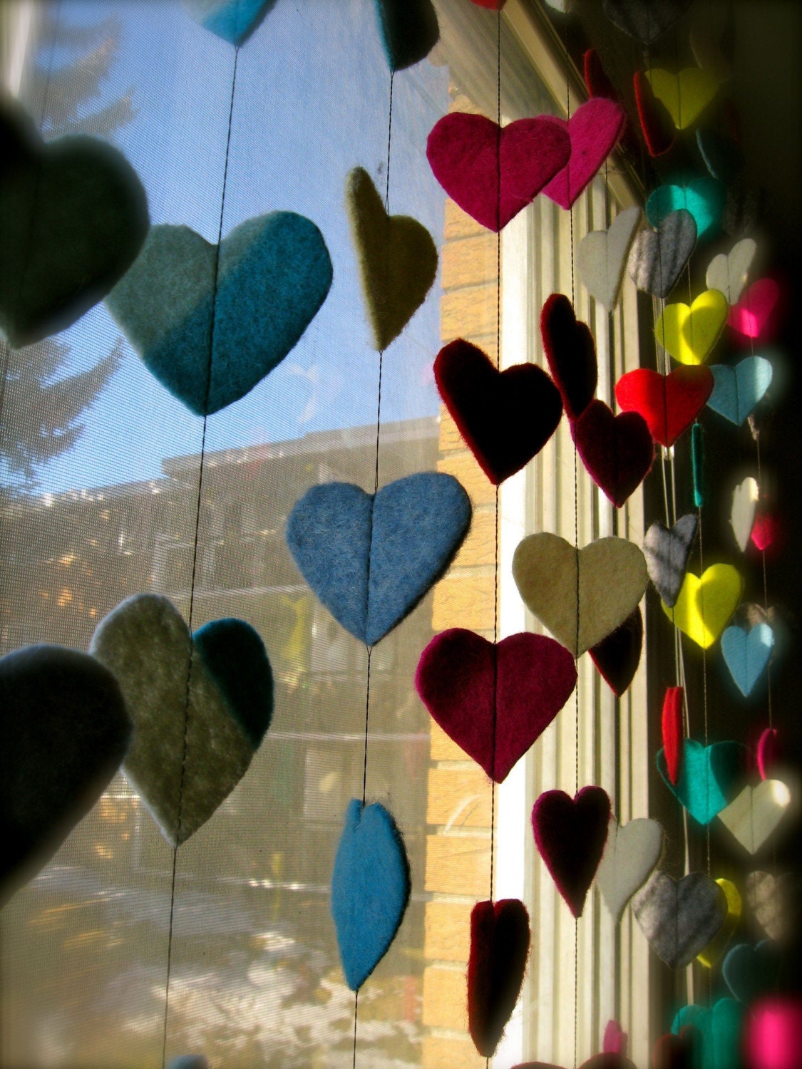Reclaimed Felt Heart Garland - Ecofriendly - Recycled