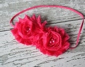 NEW COLOR- Punch of Pink chiffon flower headband