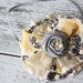 Reese- grey and yellow Delia style flower and rosette headband