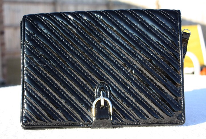 Black Patent Brio Purse 80s