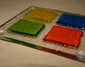 3D Raised Square Glass Coasters - Multicoloured