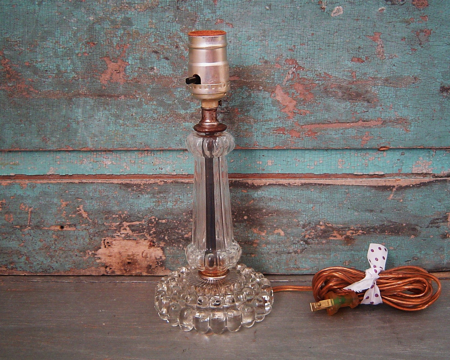Vintage Clear Glass Table Lamp