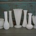 Milk Glass Vases Wedding Centerpieces Collection of 7