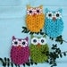 Owl in Crocodile Stitch - Crochet Pattern (Applique)