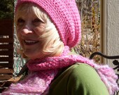 Hat Scarf Pink White Teen Age Girl Woman