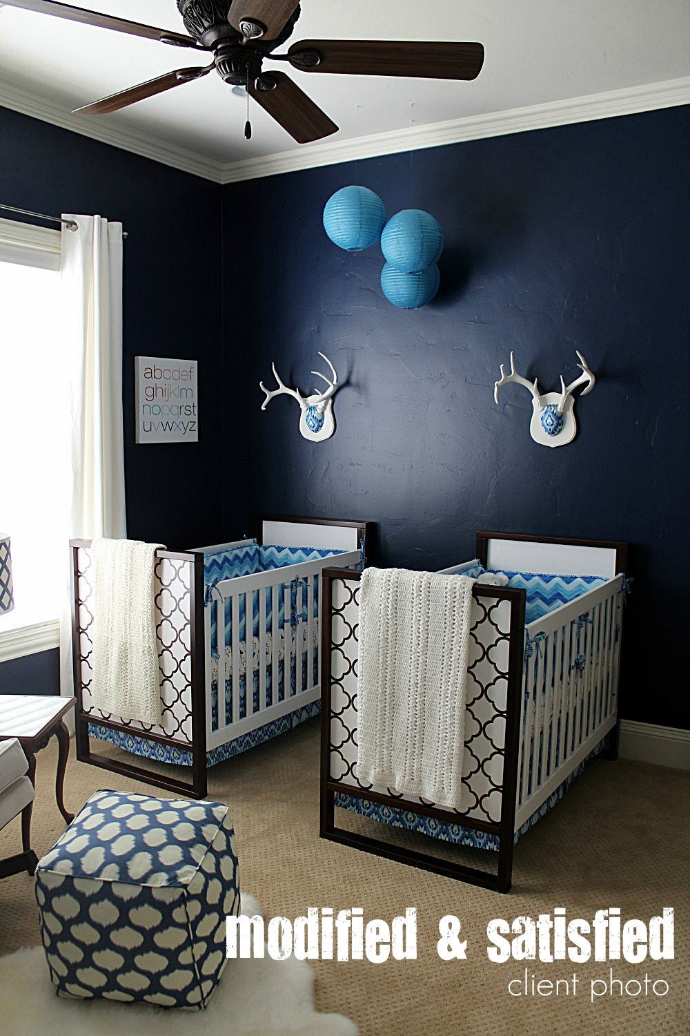 Bumper/ Sheet/ Skirt/ Fabric Ties & Piping Upgrade Included (Modern Baby Bedding Crib Set)