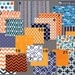 Modern Navy and Orange (Modern Baby Bedding Crib Set)