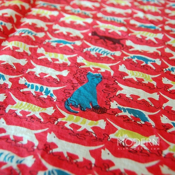 Vintage Tammis Keefe Cat Handkerchief