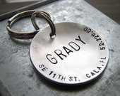 XL Custom Stamped Pet ID Tag - Big Boned - in 1.5''  Brushed Aluminum