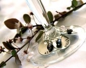 Custom Stamped Wine ID Charms - Set of 6. Perfect for your Wedding / Bridal Party / Shower