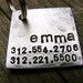 Custom Dog ID / Cat ID Tag, Emma, in 1'' Brushed Aluminum