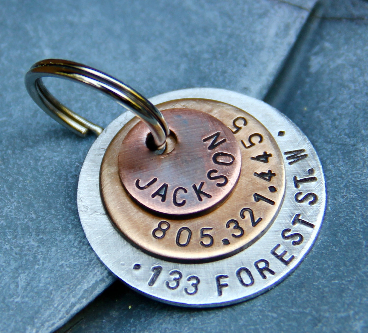 Custom Pet ID Tag - Jackson - in Layered Mixed Metal, as featured in Martha Stewart Living