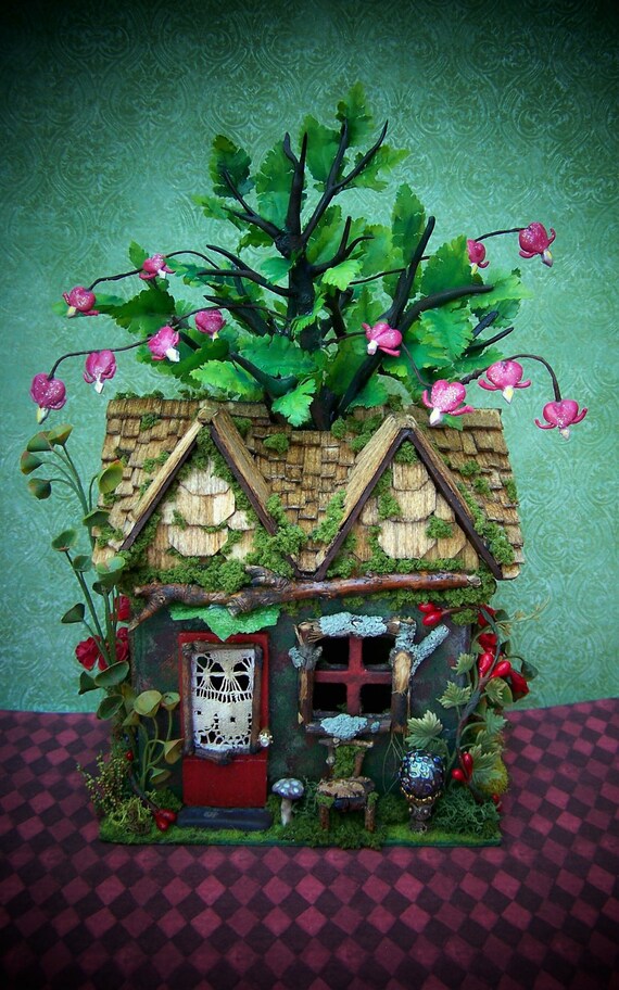 Reserved, please don't buy-Miniature House of Bleeding Hearts from the Fairy Realm, layaway available