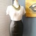 Vintage Black Leather Pencil Skirt