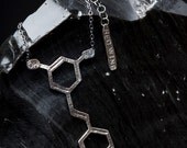 Red Wine Chemical Structure 16" Necklace in Sterling Silver