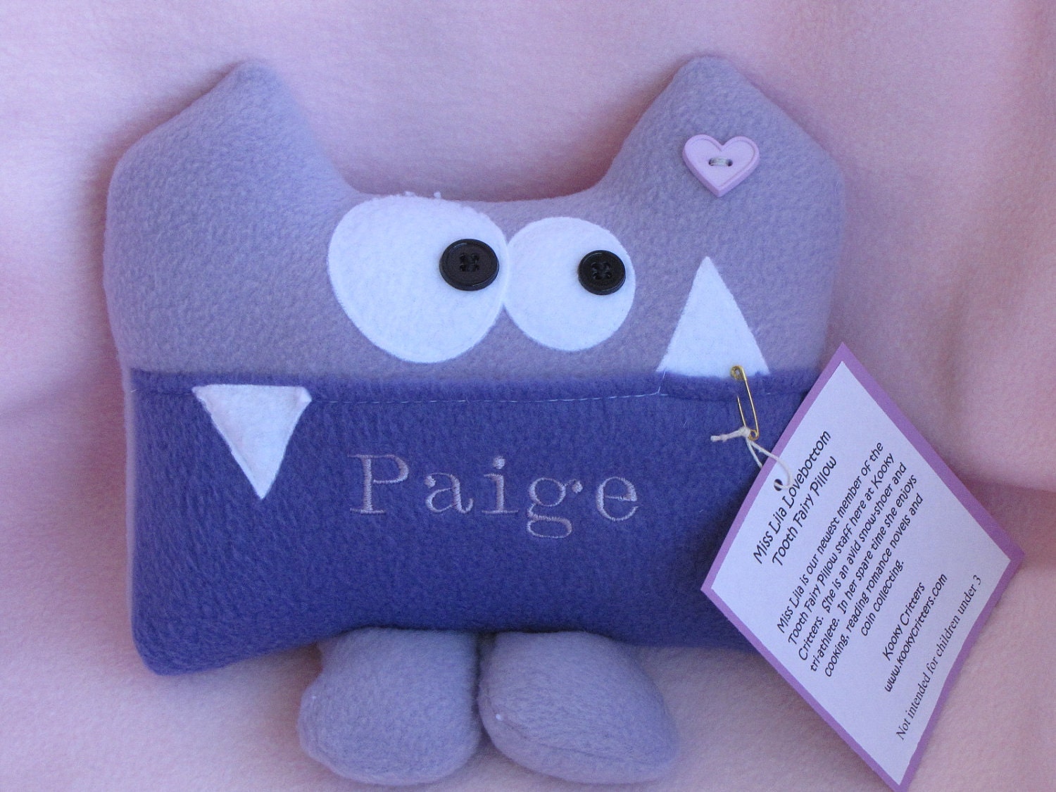 Tooth Fairy Pillow Miss Lila Lovebottom