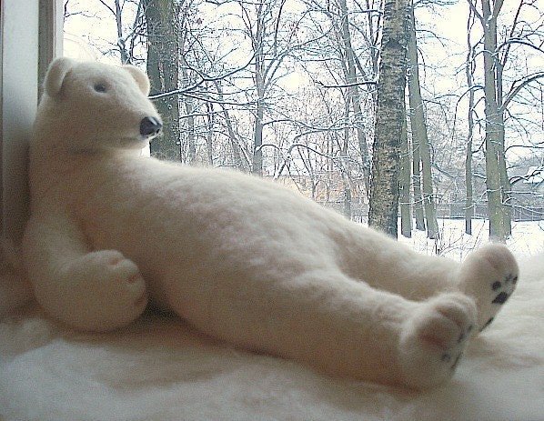 Handmade needle felted wool bear