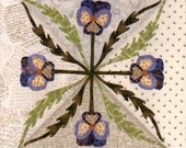Pansies Quilt Block - Quilt Nouveau Designs by Binky - Floral Reflections Collection